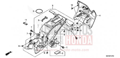 GARDE-BOUE ARRIERE NT700VAB de 2011